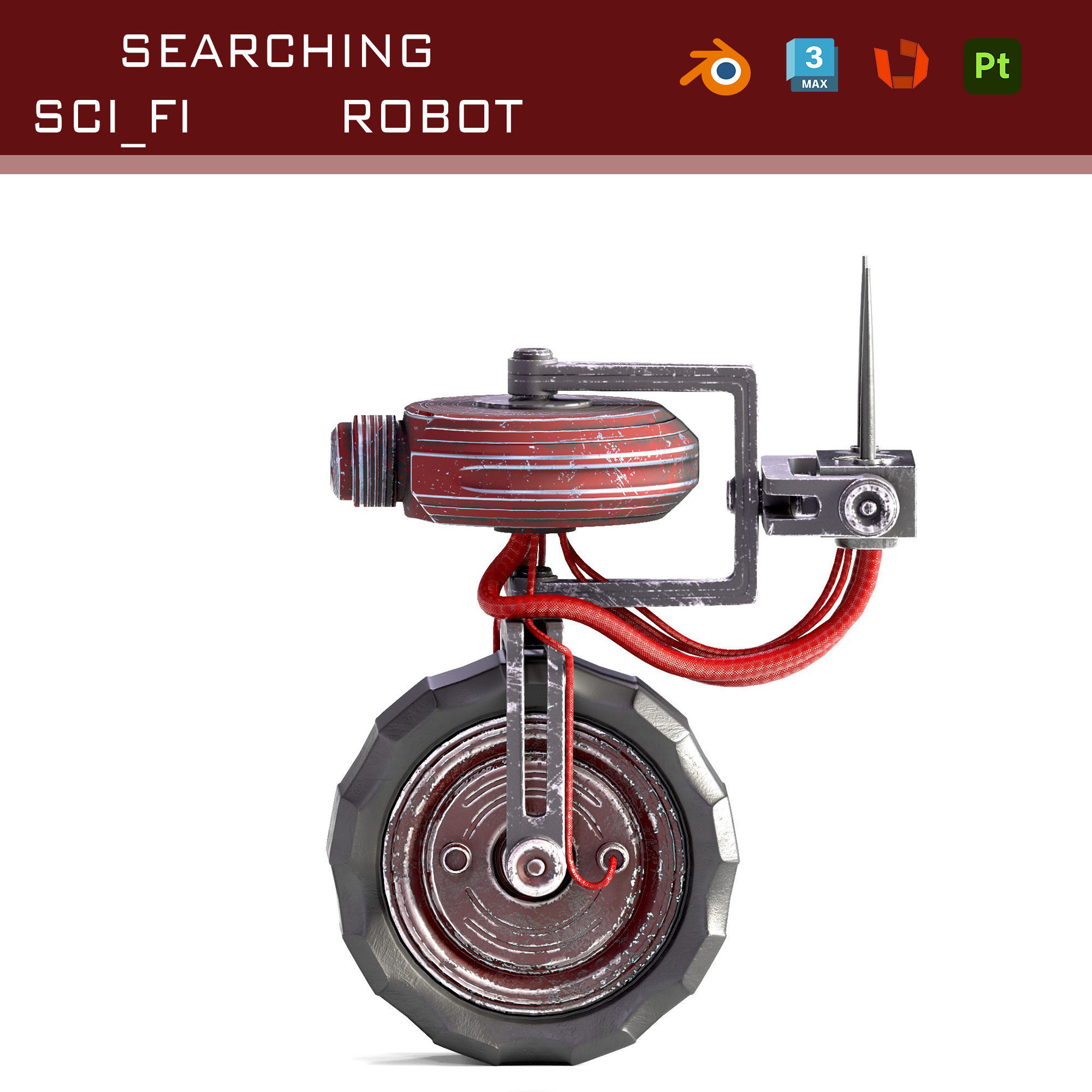 sci fi vehicle robot Low-poly 3D model_10