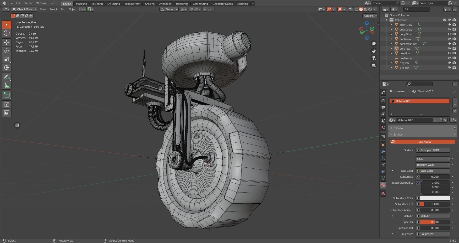 sci fi vehicle robot Low-poly 3D model_15