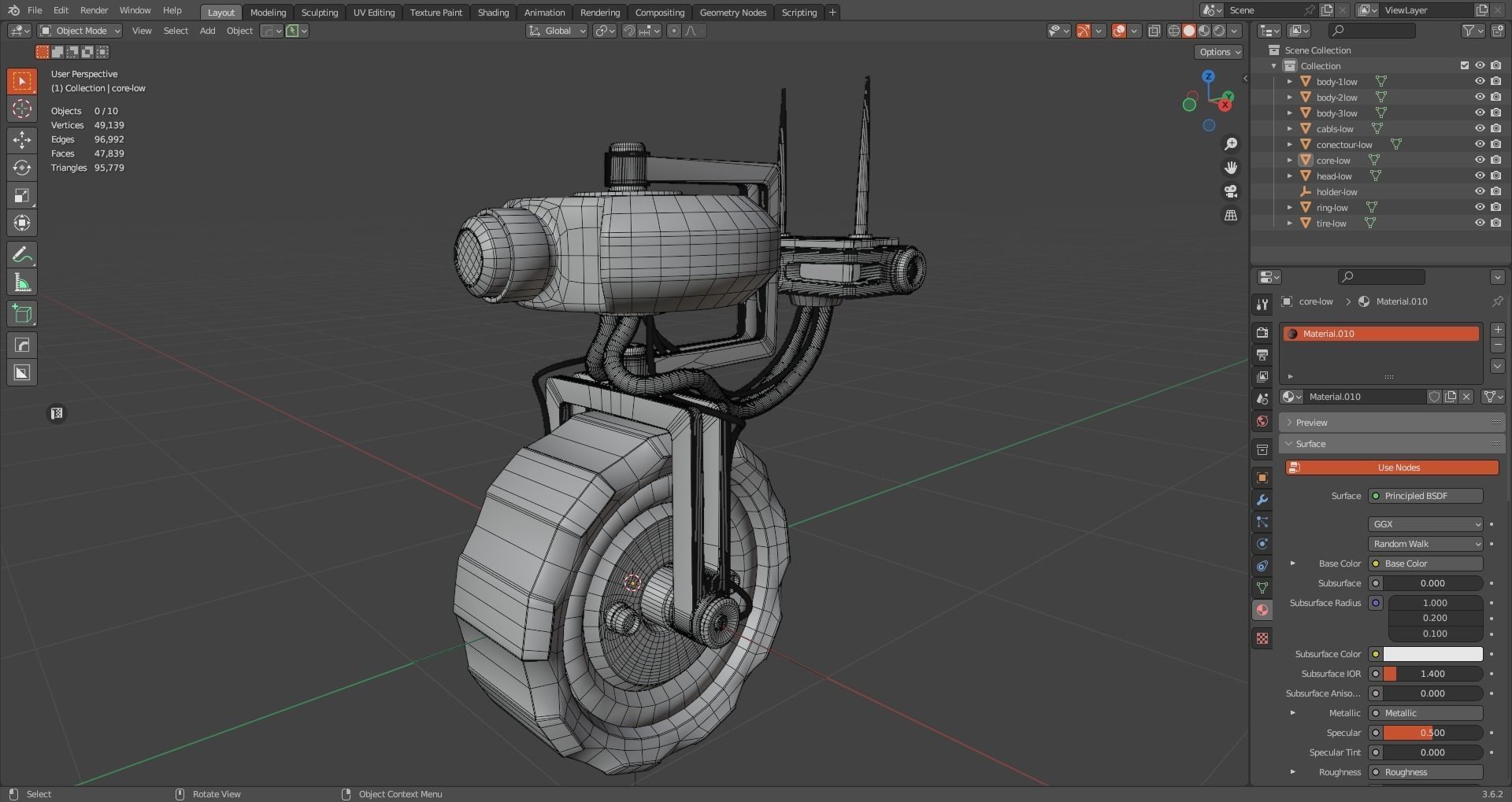 sci fi vehicle robot Low-poly 3D model_13