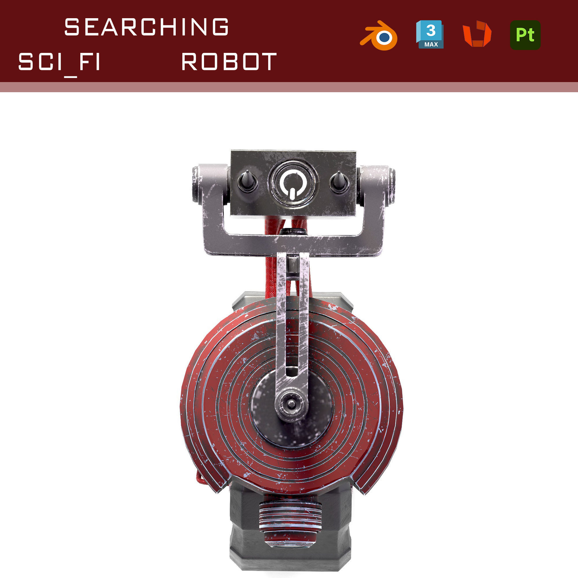 sci fi vehicle robot Low-poly 3D model_8