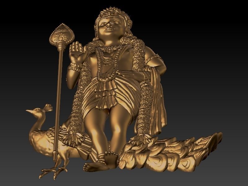 Lord Murugan  Lord Kartikeya 3D print model_4