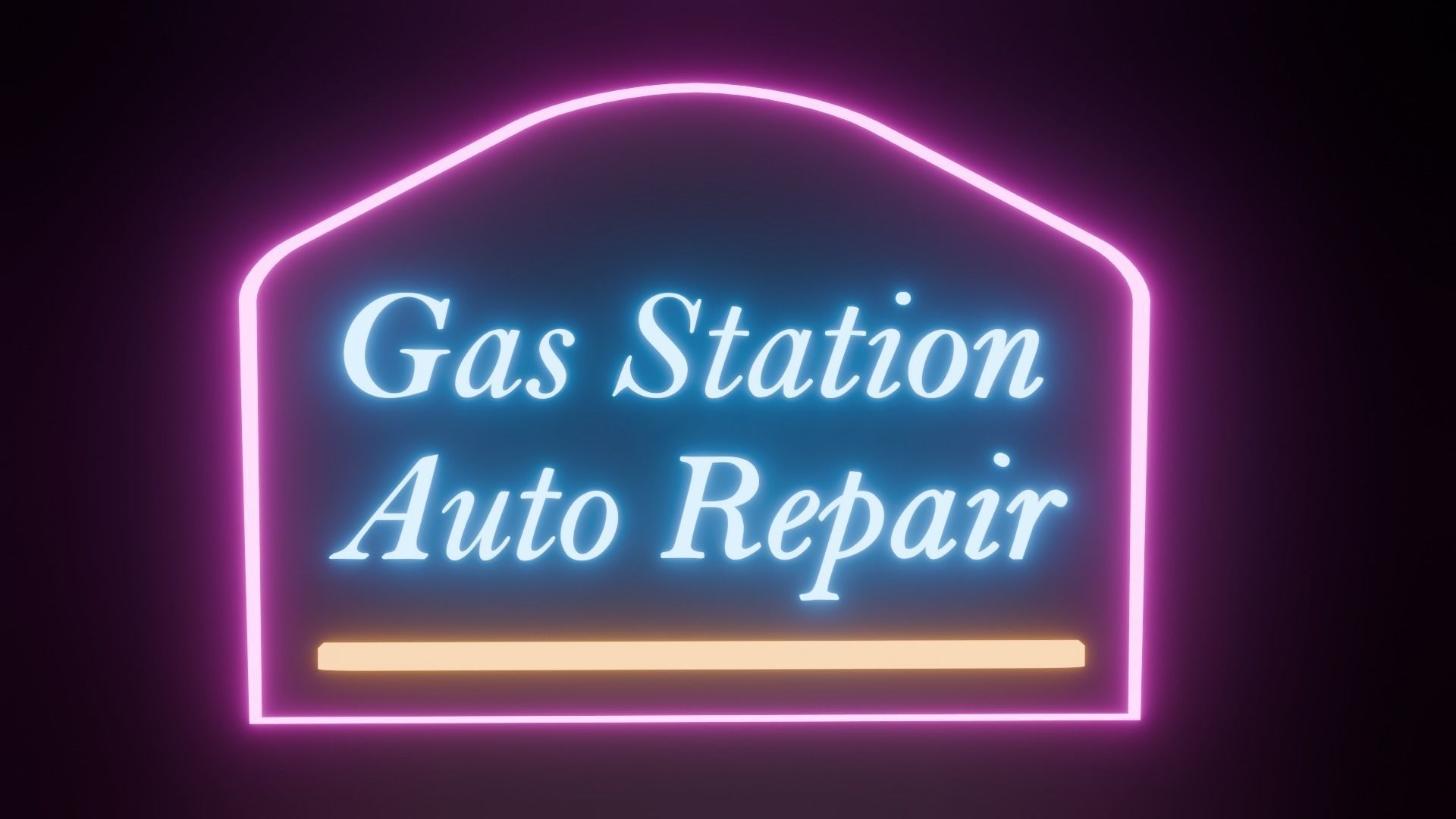 Cyberpunk Stylized Gas Station Building 3D model Low-poly 3D model_8