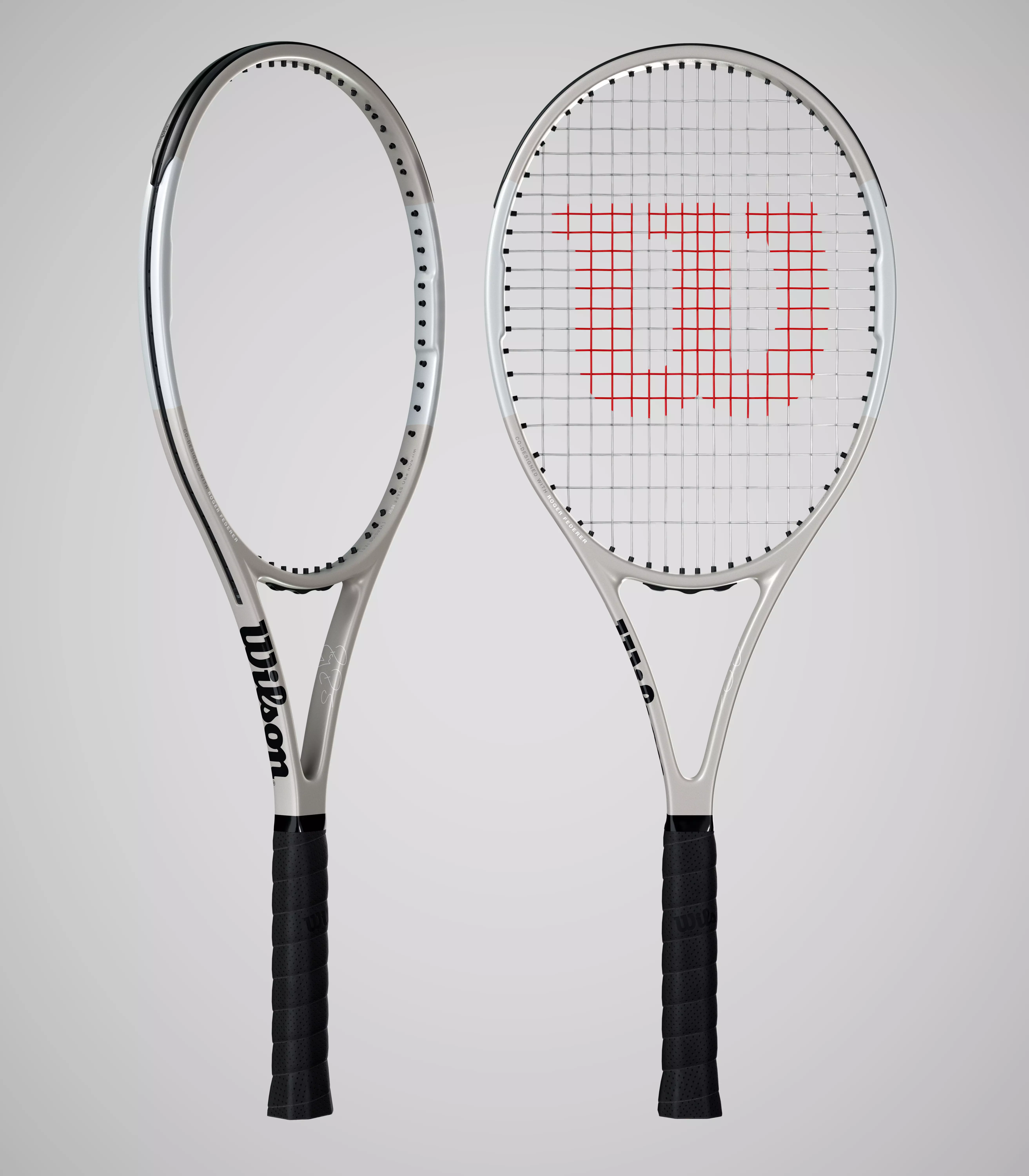 Wilson Pro Staff RF97 Autograph Silver 3D model_0