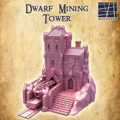 Dwarf Mining Tower Tabletop Terrain 28 MM