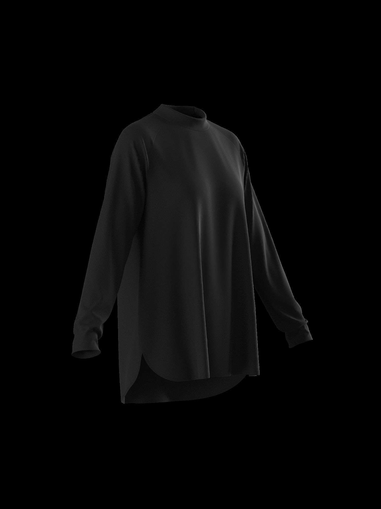 Female oversized raglan longsleeve 3D model_9