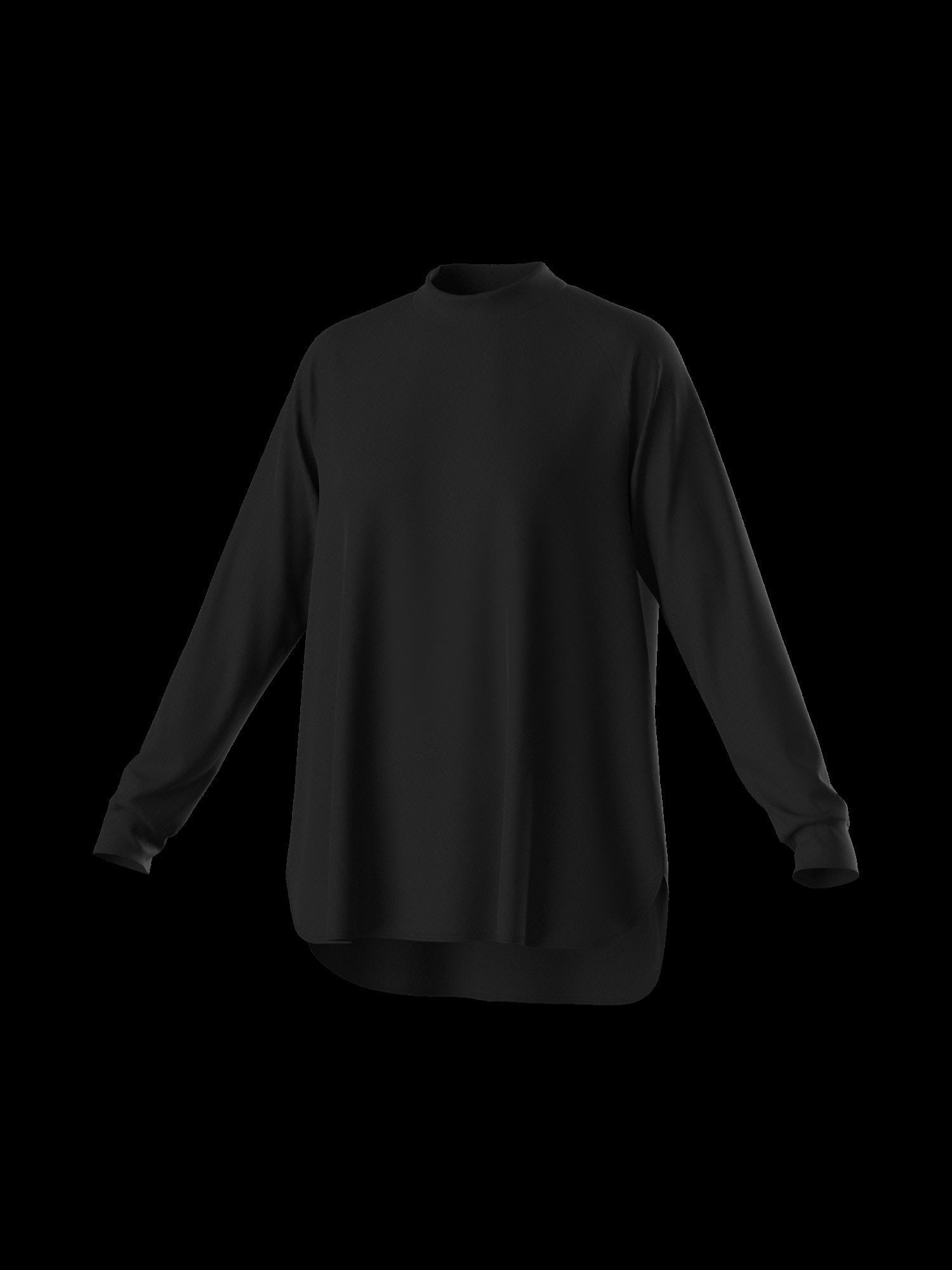 Female oversized raglan longsleeve 3D model_8