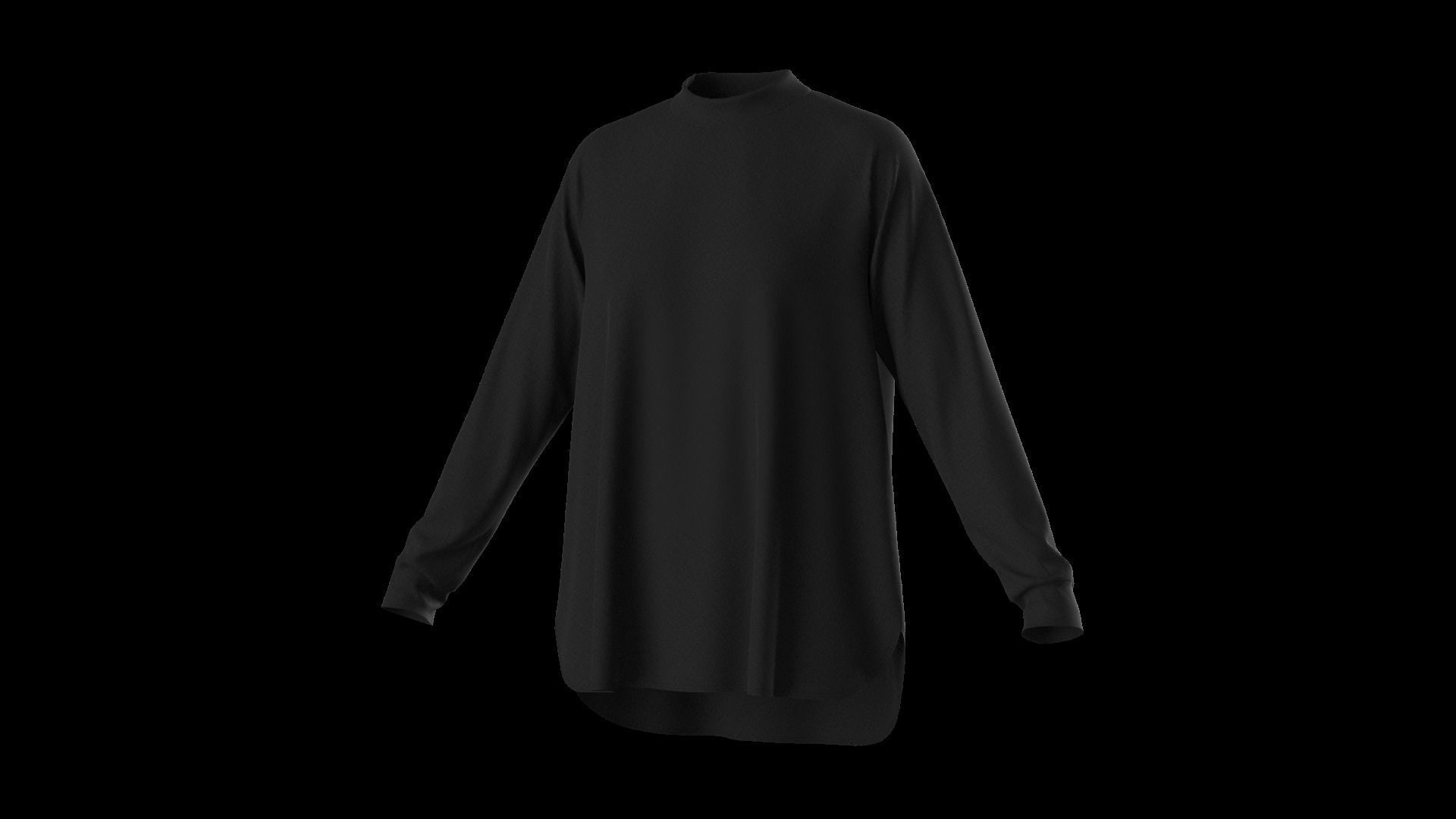 Female oversized raglan longsleeve 3D model_34
