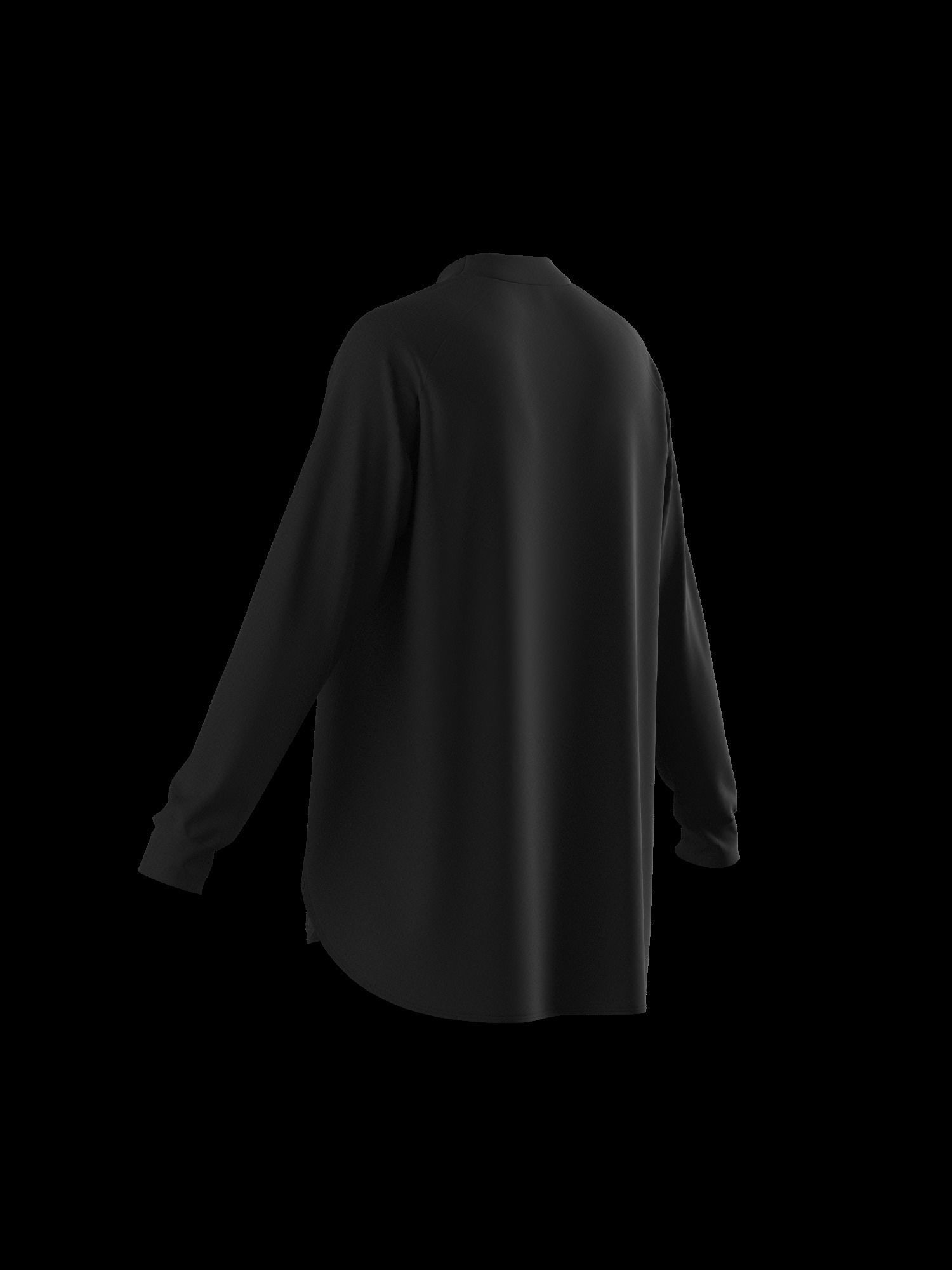 Female oversized raglan longsleeve 3D model_3