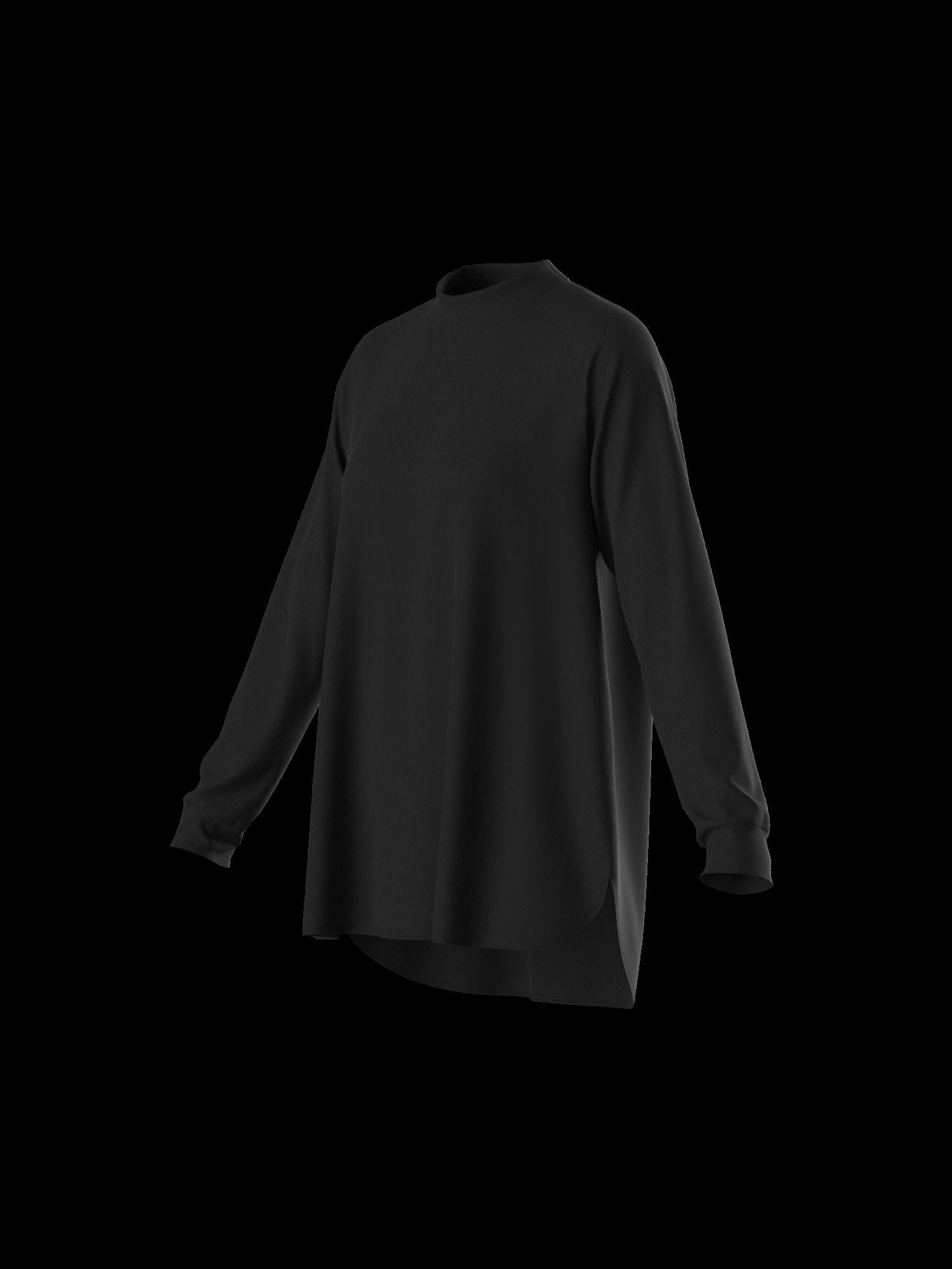 Female oversized raglan longsleeve 3D model_7