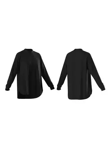 Female oversized raglan longsleeve 3D model