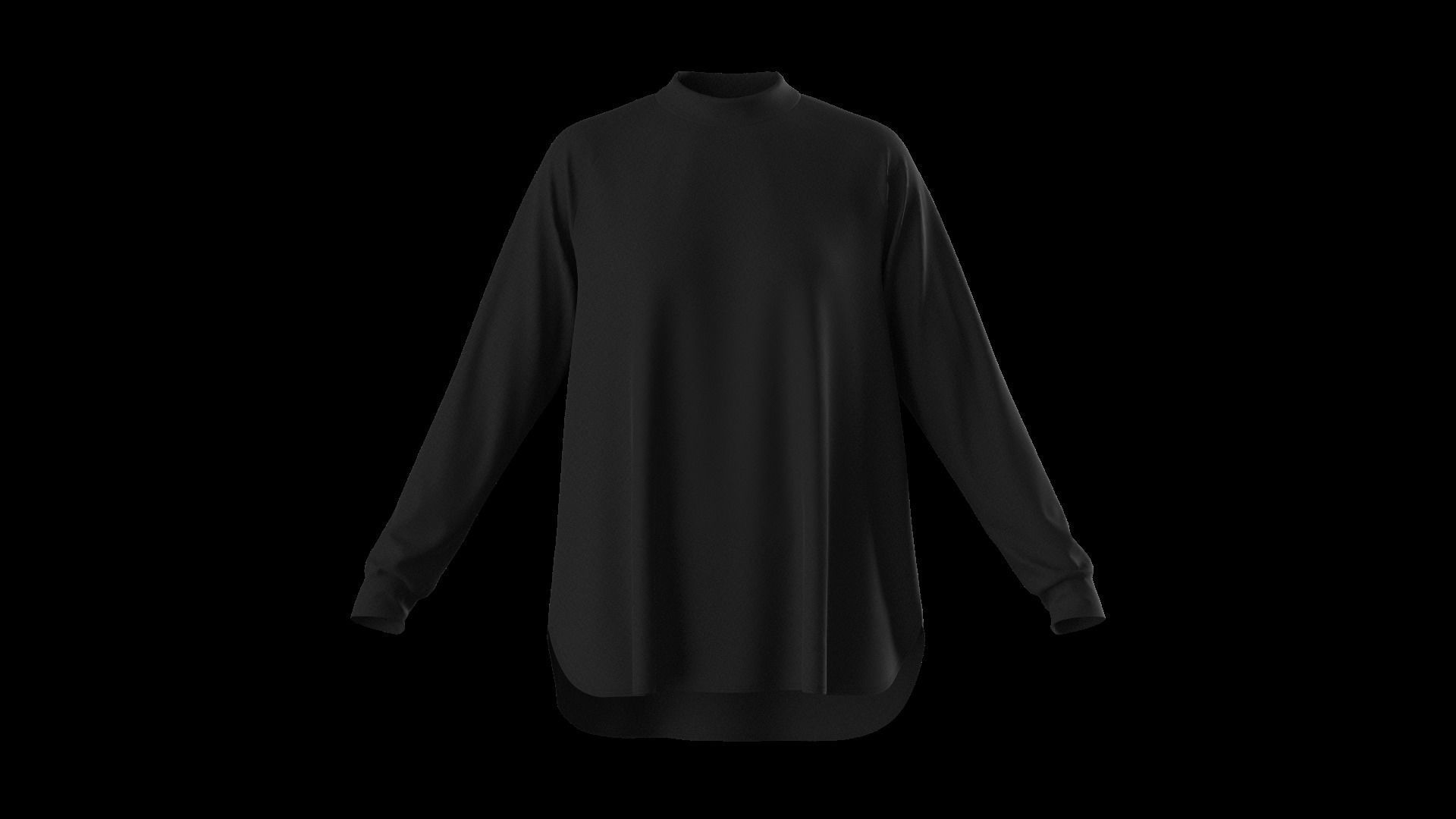 Female oversized raglan longsleeve 3D model_26