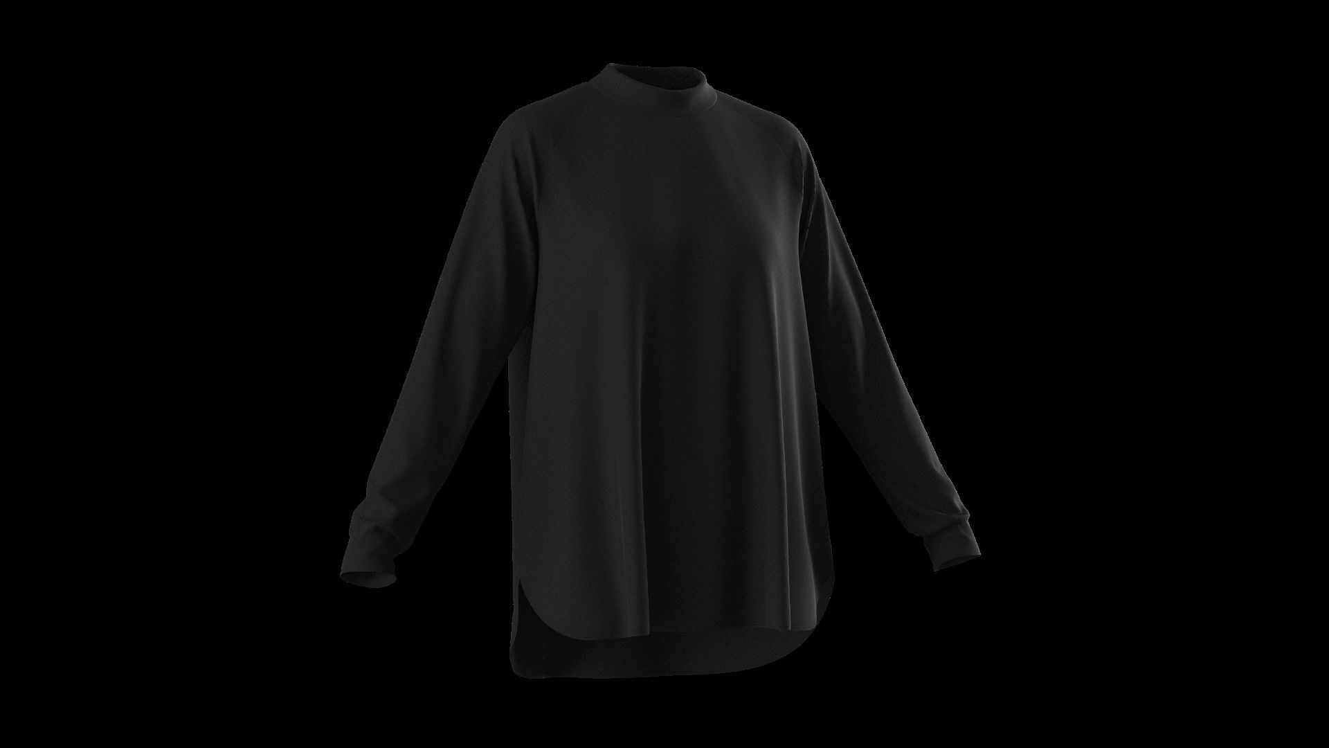 Female oversized raglan longsleeve 3D model_32