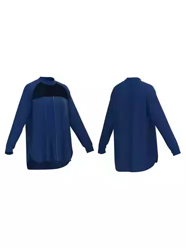 Female oversized raglan longsleeve 3D model