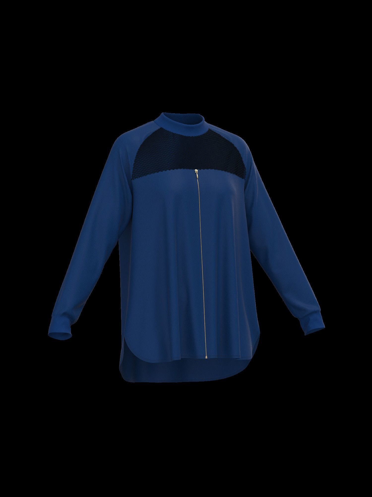 Female oversized raglan longsleeve 3D model_19