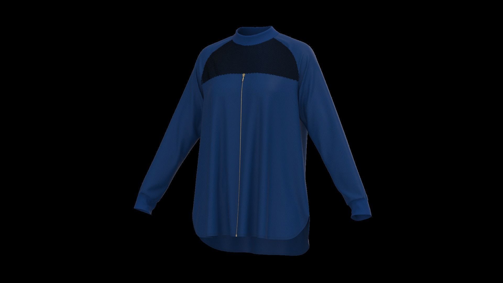 Female oversized raglan longsleeve 3D model_16