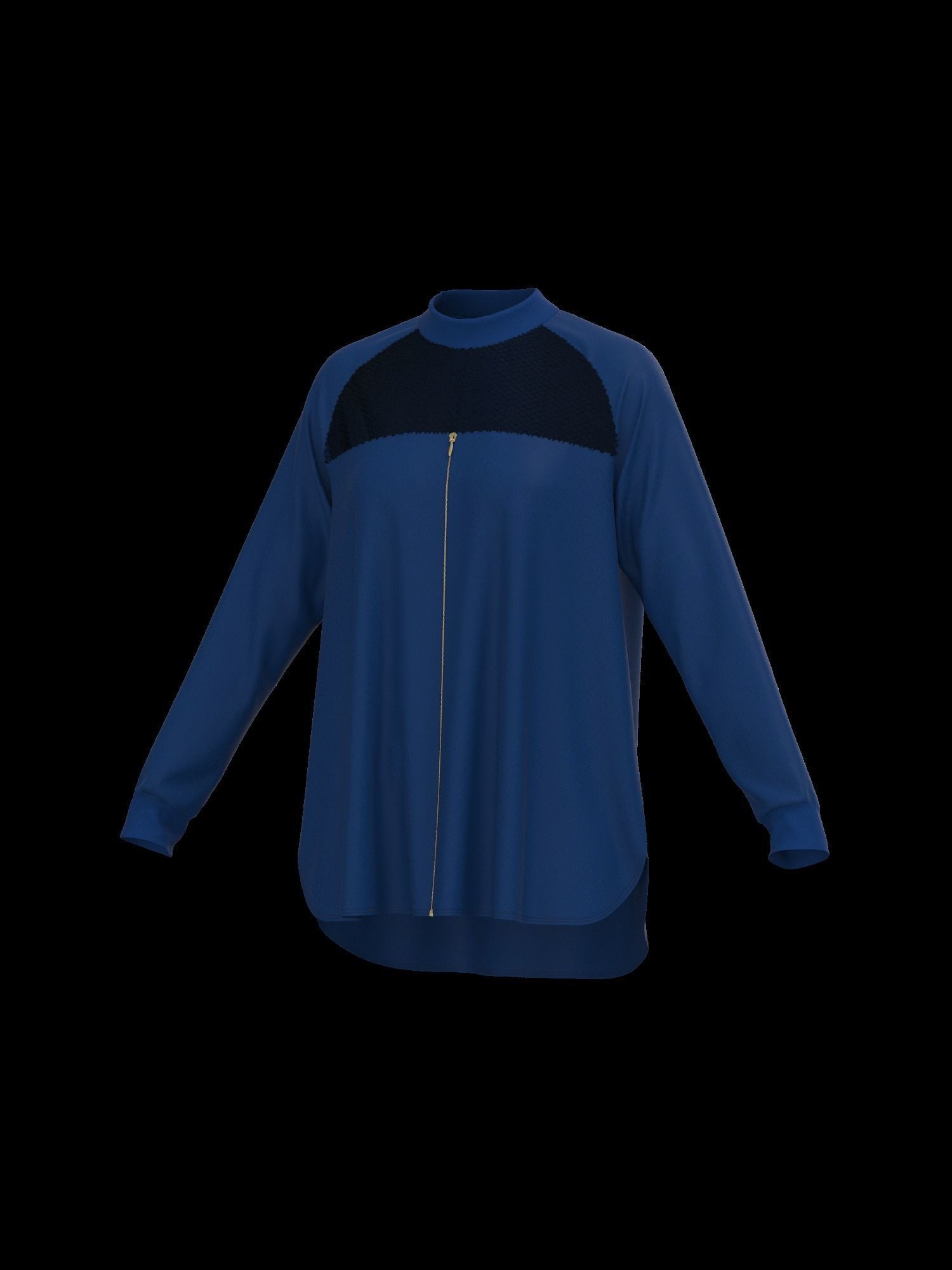 Female oversized raglan longsleeve 3D model_25