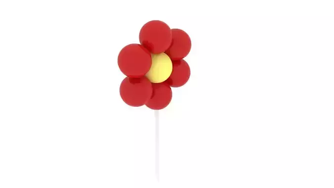 Flower Cake Pop 3D model