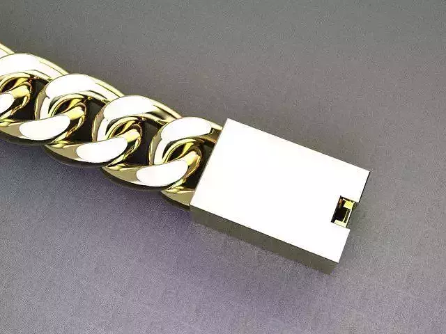 cuban chain and box clasp lock 3D printable model