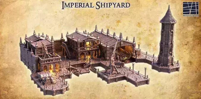 Imperial Shipyard Tabletop Terrain 28 MM 3D print model