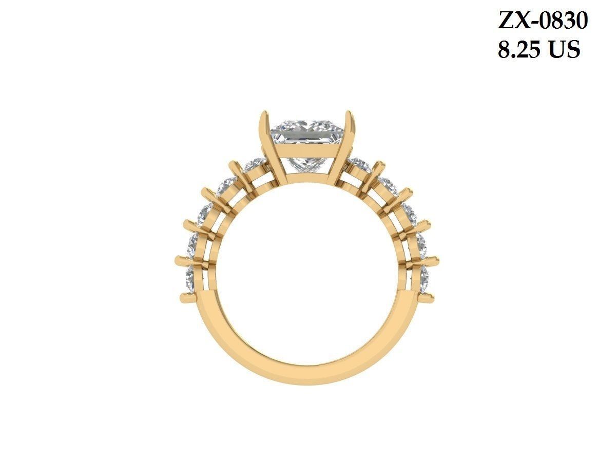 Princess Engagement Ring 3D print model_2