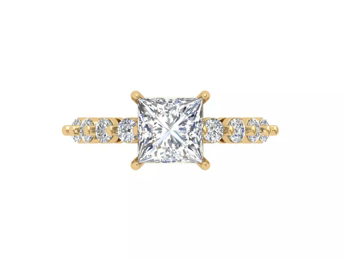 Princess Engagement Ring 3D print model_0