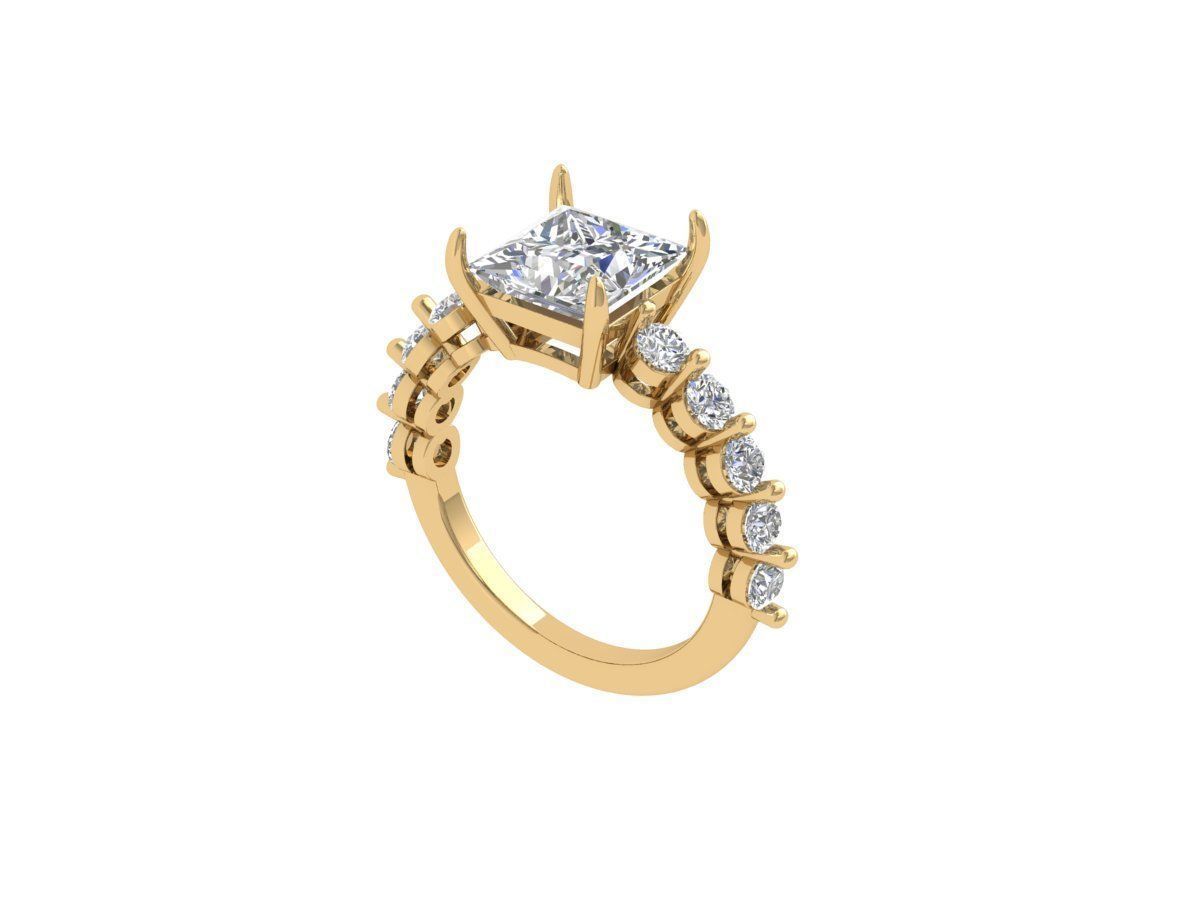 Princess Engagement Ring 3D print model_1