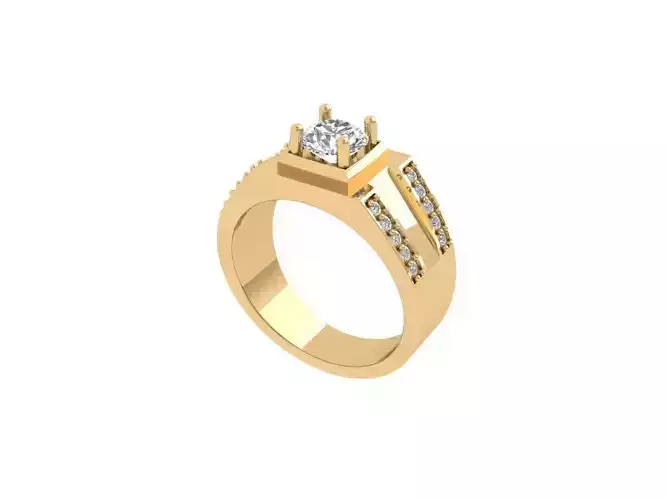 Round stone Man Ring