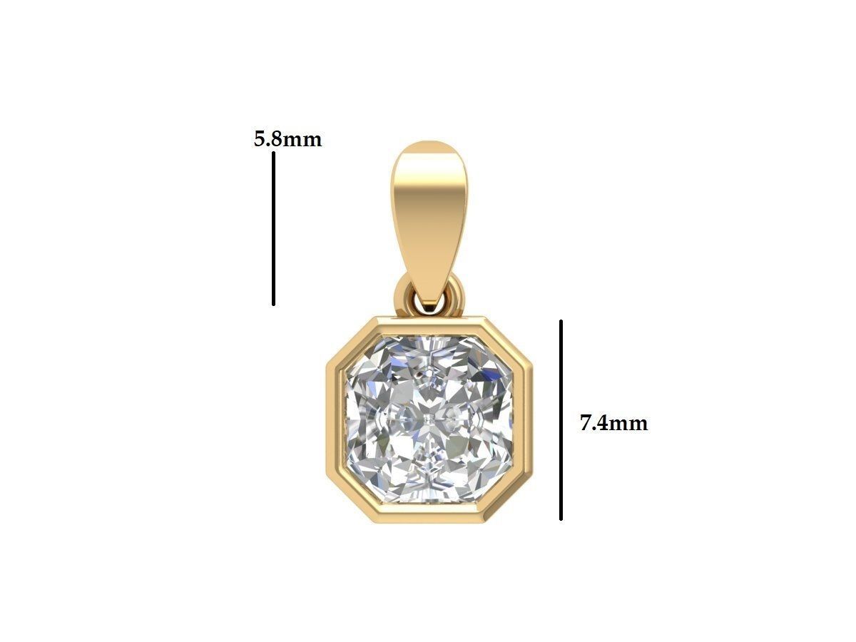 Asscher pandent 3D print model_1