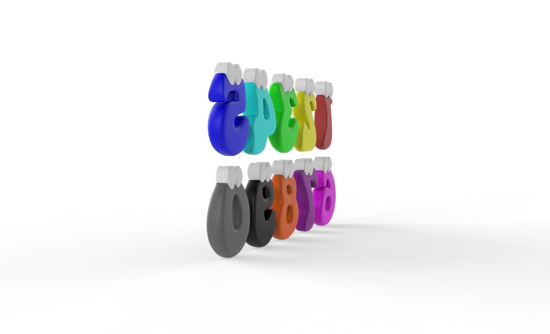 Cartoon Number v005 Low-poly 3D model_2