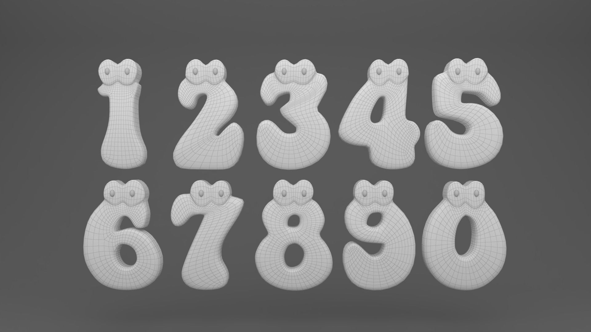 Cartoon Number v005 Low-poly 3D model_6