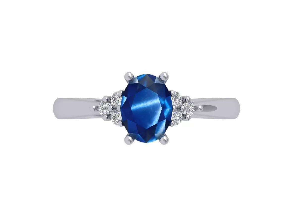 Oval Solitaire Ring 3D print model