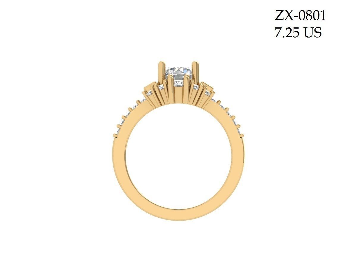 Solitaire Engagement Ring 3D print model_2