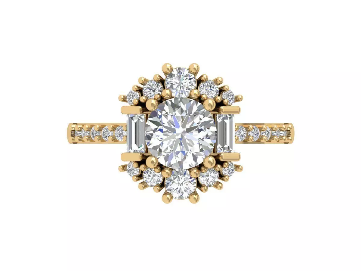 Solitaire Engagement Ring 3D print model_0