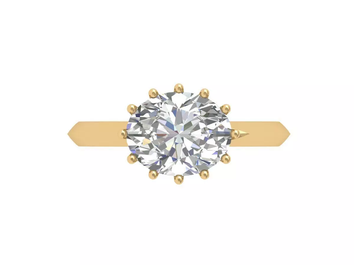 Oval Solitaire Ring 3D print model
