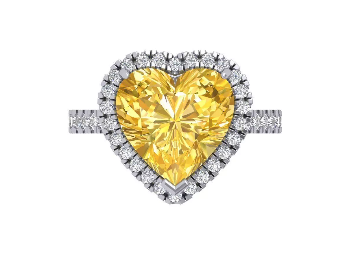 Heart Engegement Ring 3D print model