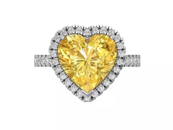 Heart Engegement Ring 3D print model