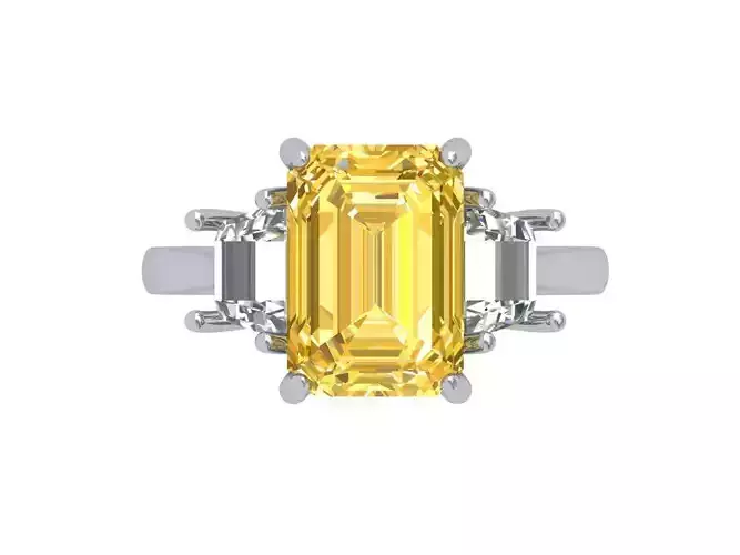 Emerald 3 stone ring