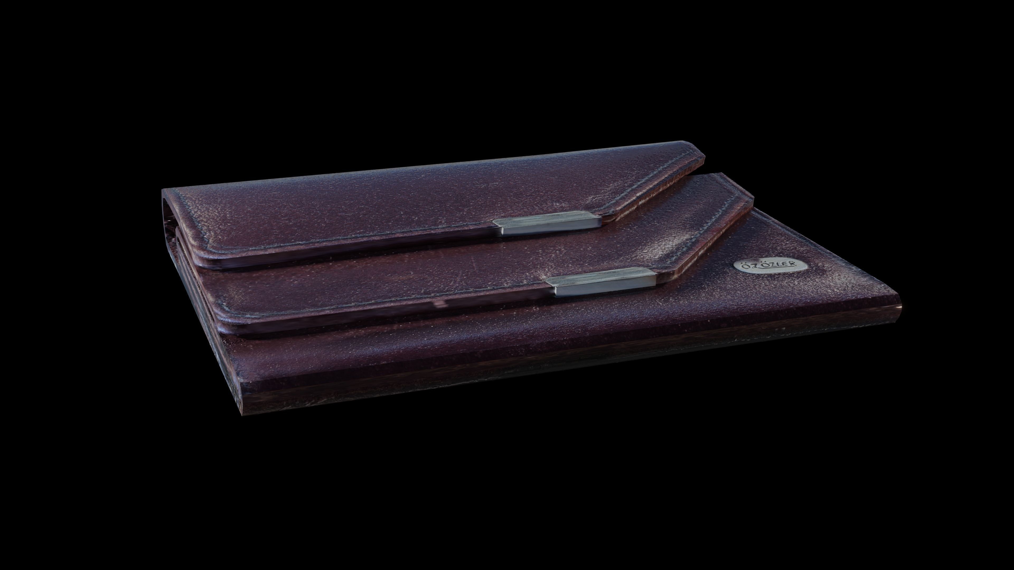 leather wallet Low-poly 3D model_2
