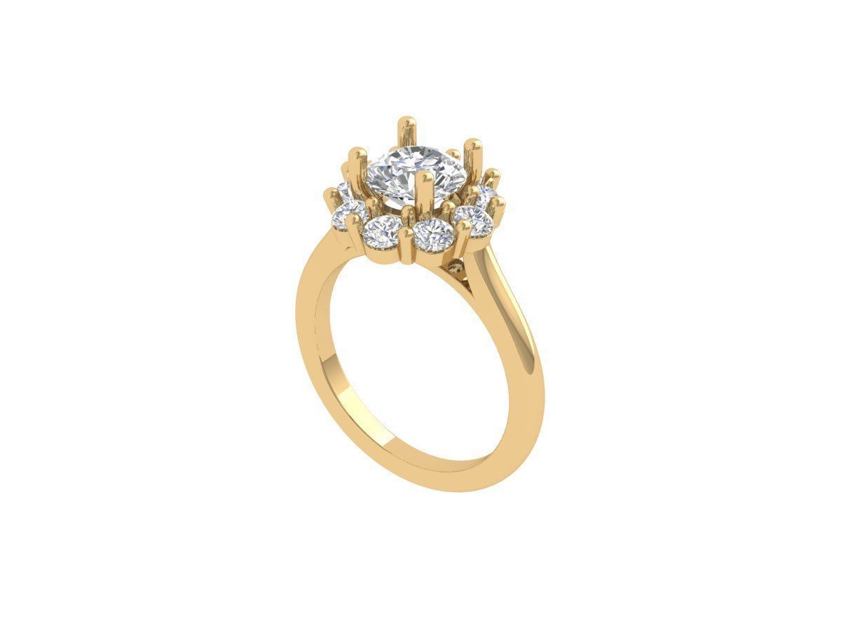 Solitaire Engagement Ring 3D print model_1