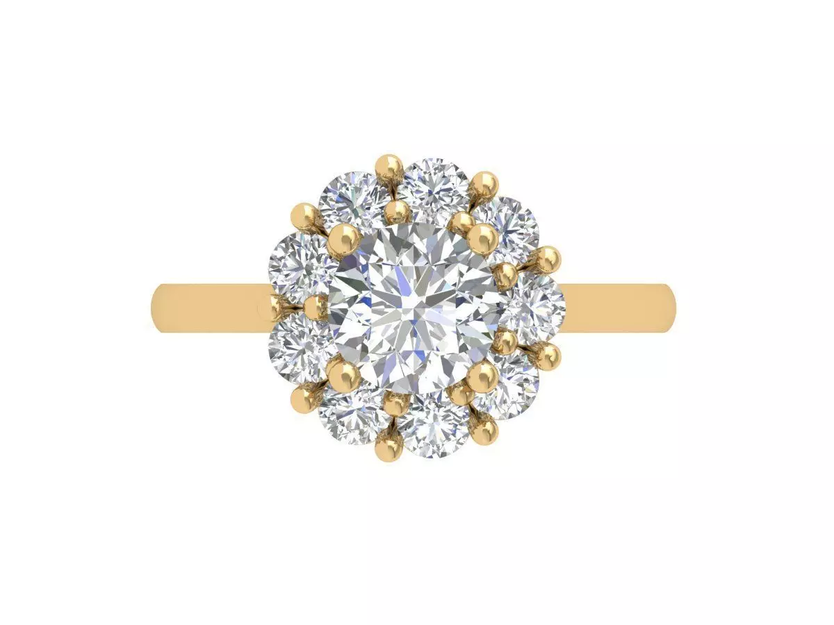 Solitaire Engagement Ring 3D print model_0