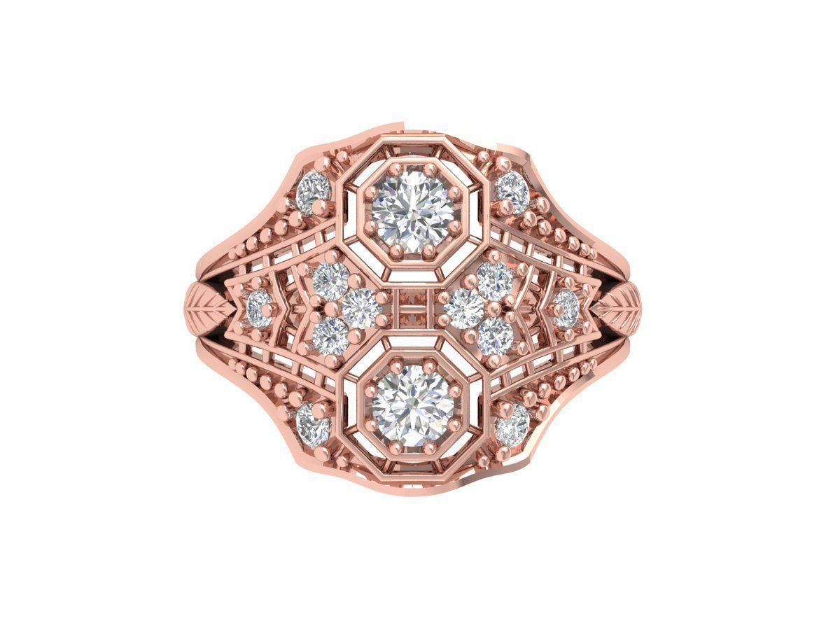 Art Deco Ring 3D print model_3