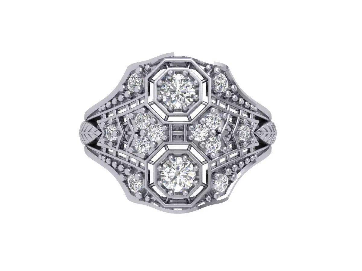 Art Deco Ring 3D print model_0