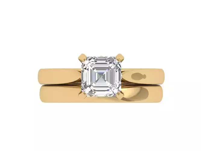Asscher Ring Bridal Set