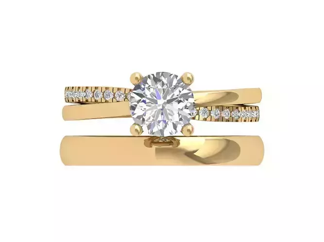 Solitair Ring Bridal Set