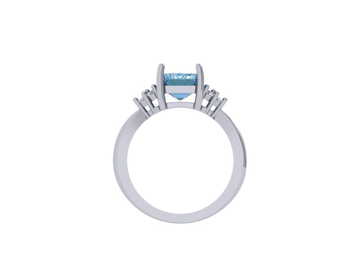 Emerald Solitaire Ring 3D print model_4