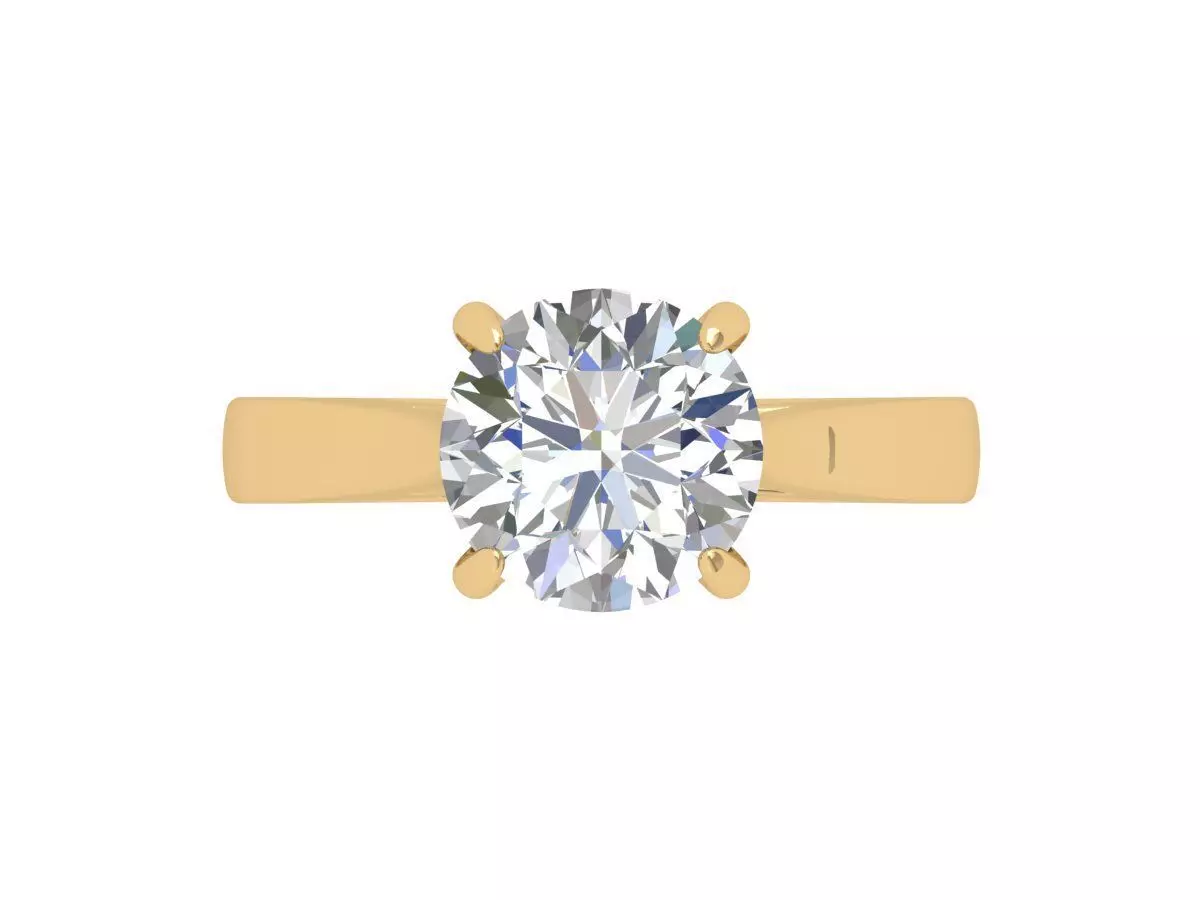 Single stone ring 3D print model