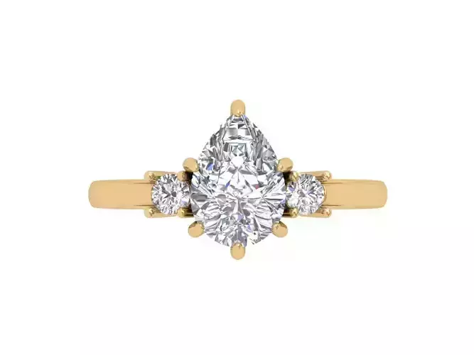  Pear 3 Stone Ring