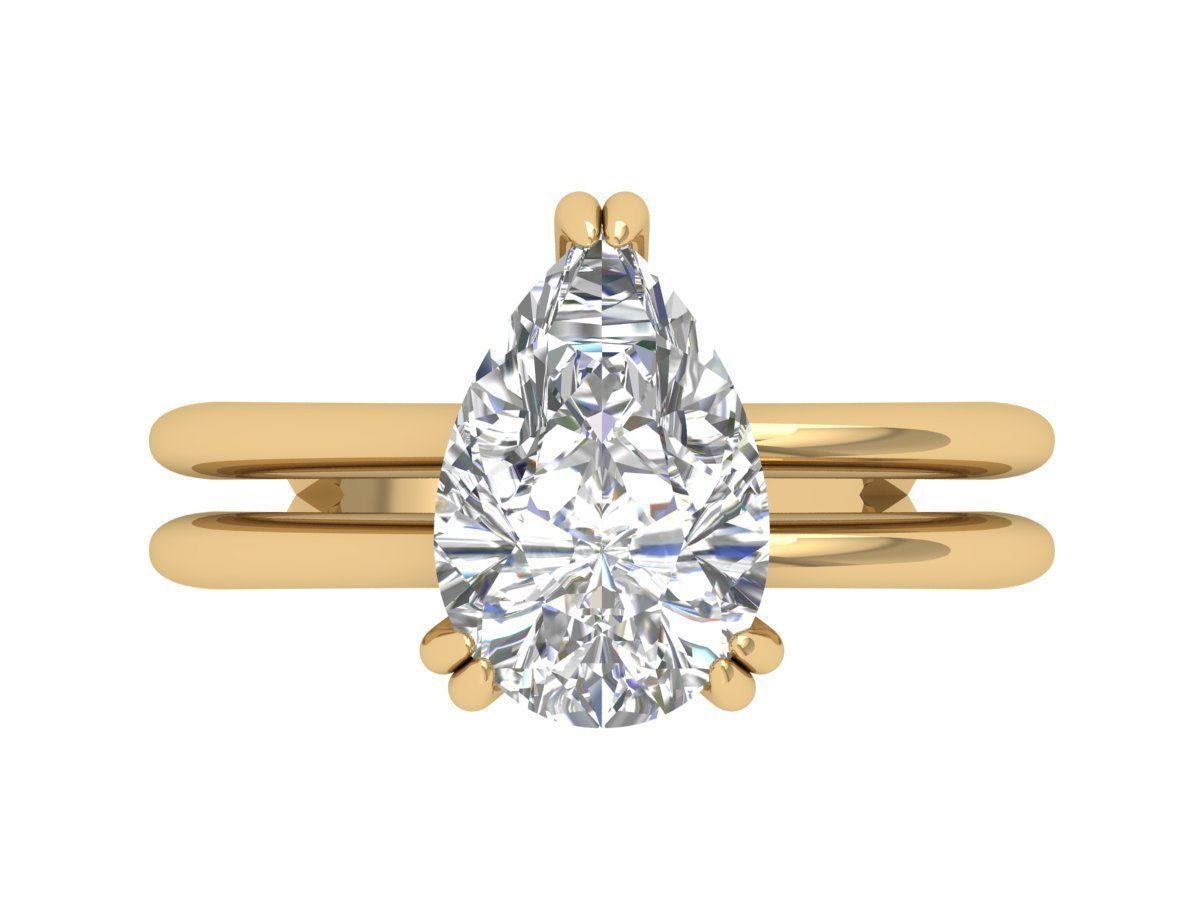 Pear Wedding Ring  3D print model_1