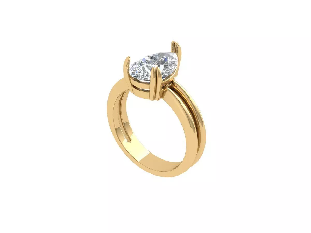 Pear Wedding Ring  3D print model_0