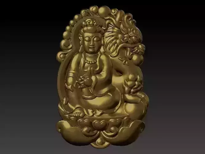 bodhisattva with dragon background